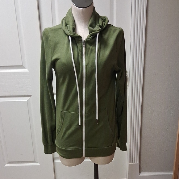 Green Women's Hoodie Jacket - Picture 1 of 2